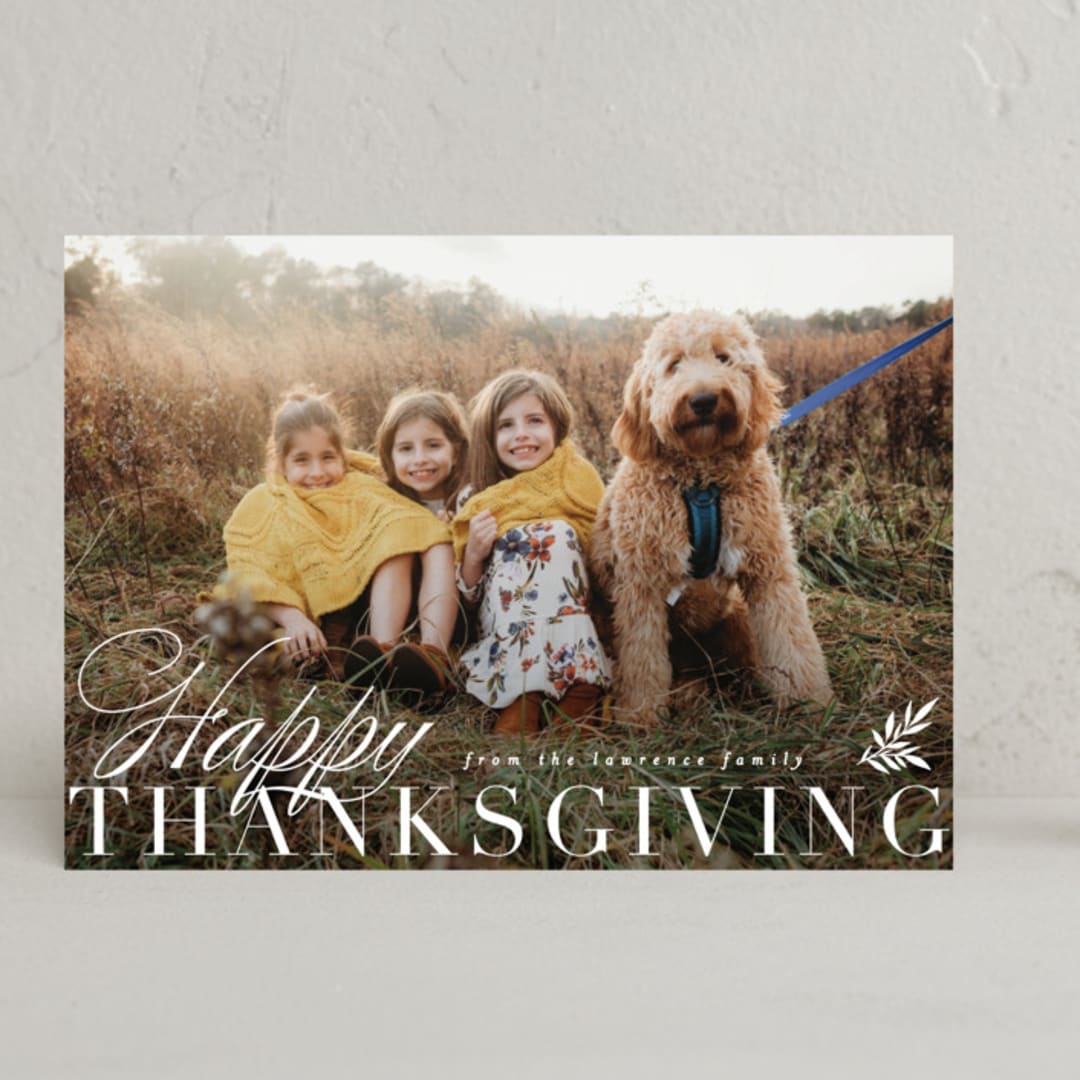 "Elegant Harvest" - Thanksgiving Cards in Cream by Everett Paper Goods - Front