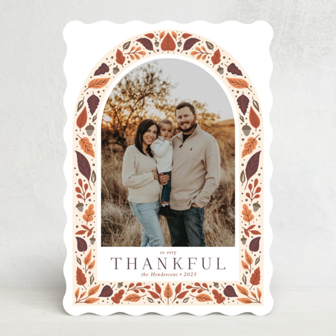 "Thankful Leaves" - Thanksgiving Cards in Autumn by Megan Cash - Front