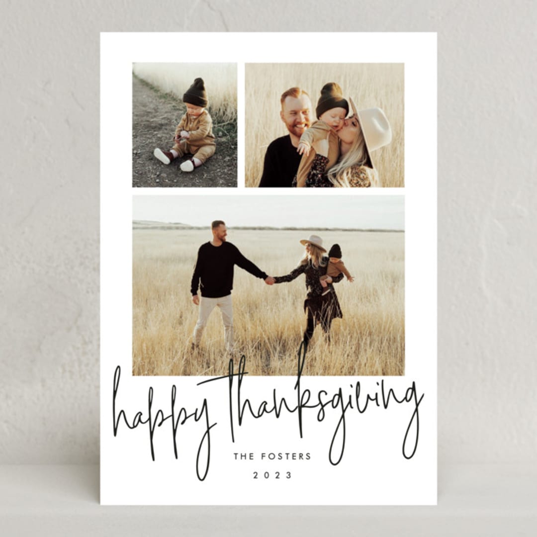 "Photo shoot" - Thanksgiving Cards in Cotton by Stacey Meacham - Front