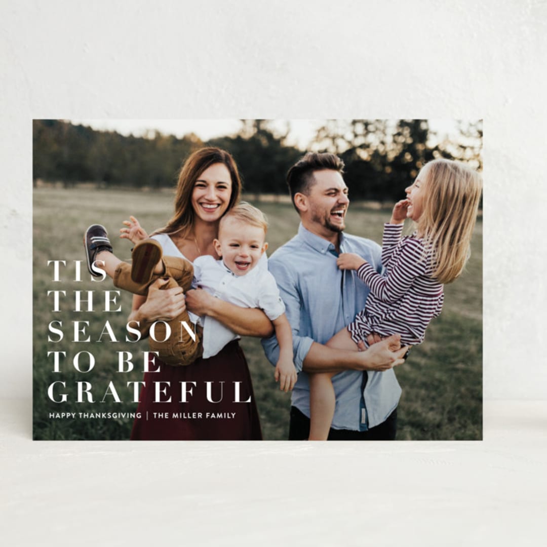 "to be grateful" - Thanksgiving Cards in Snow by Angela Marzuki - Front