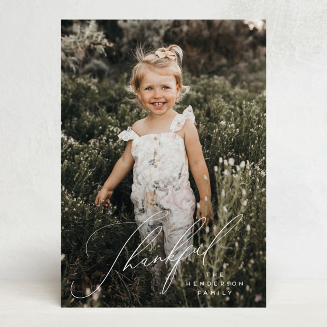 "Chic Script" - Thanksgiving Cards in Vanilla by Nicoletta Savod - Front