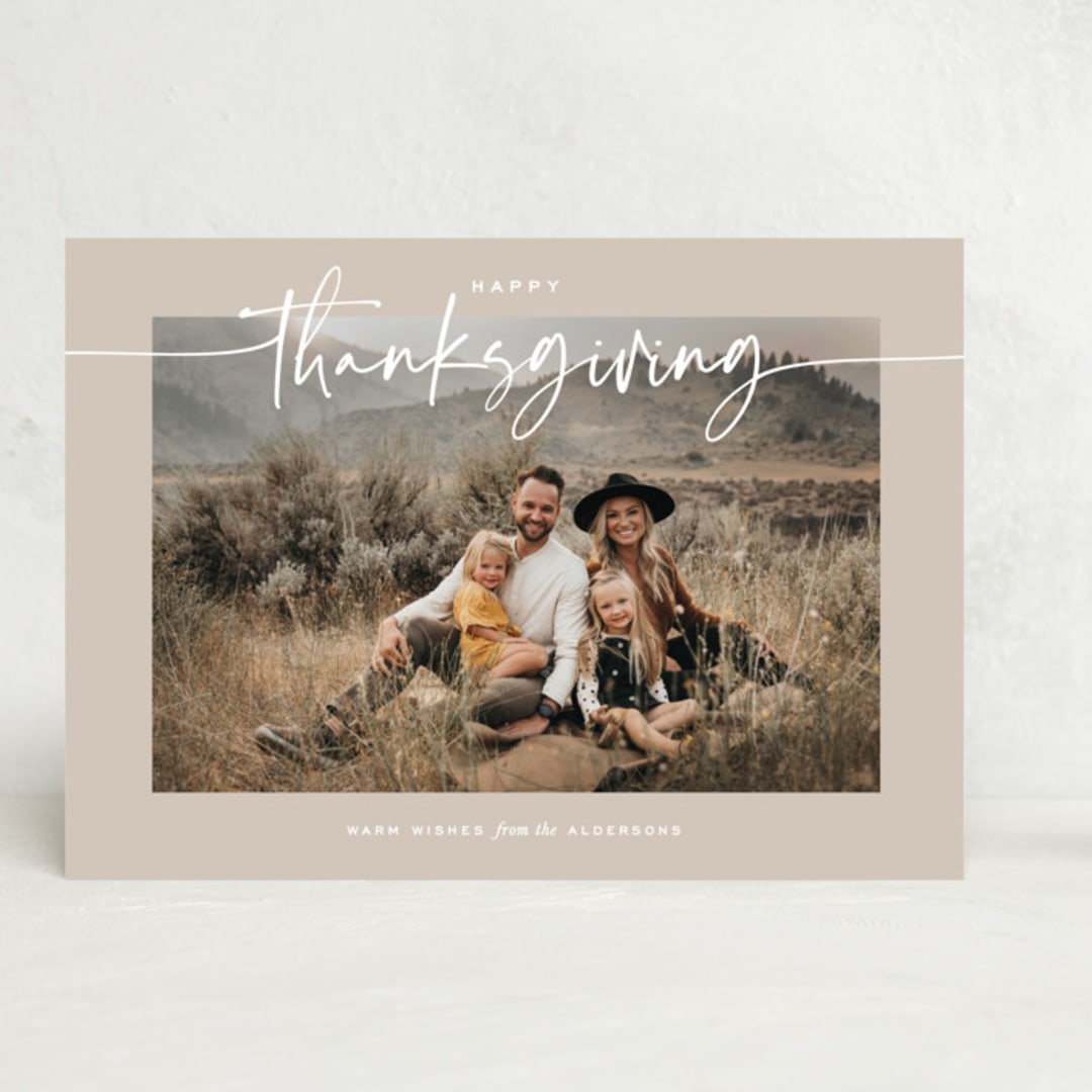"Fields" - Thanksgiving Cards in Mink by Annie Clark - Front