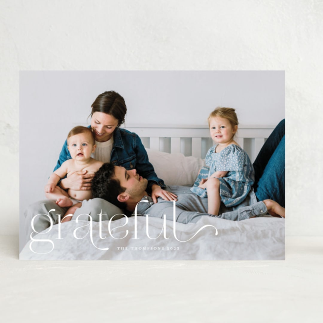 "We Are Grateful" - Thanksgiving Cards in Pearl by Kristel - Front