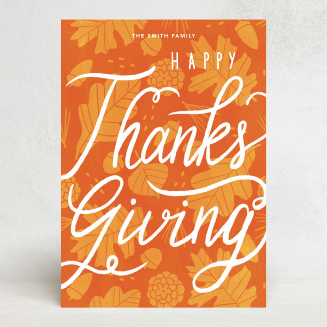 "Thanksgiving blessing" - Thanksgiving Cards in Fall Leaf by Cindy Chu - Front