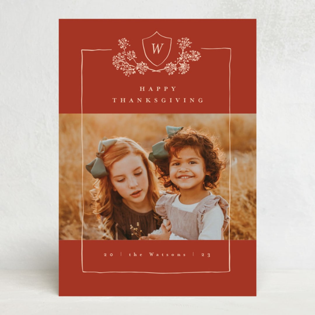 "Rustic Frame" - Thanksgiving Cards in Cinnamon by Anastasia Makarova - Front