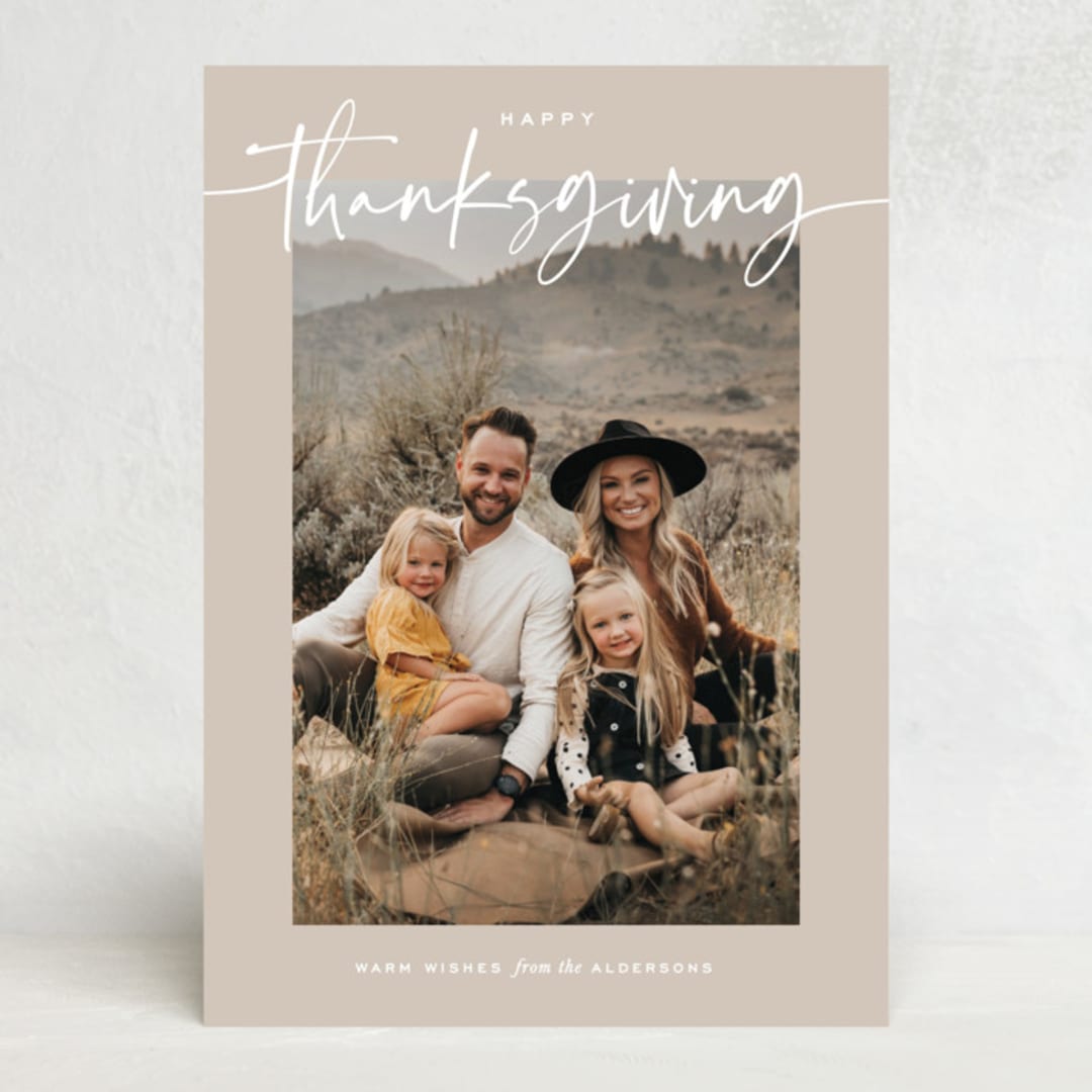 "Fields" - Thanksgiving Cards in Mink by Annie Clark - Front