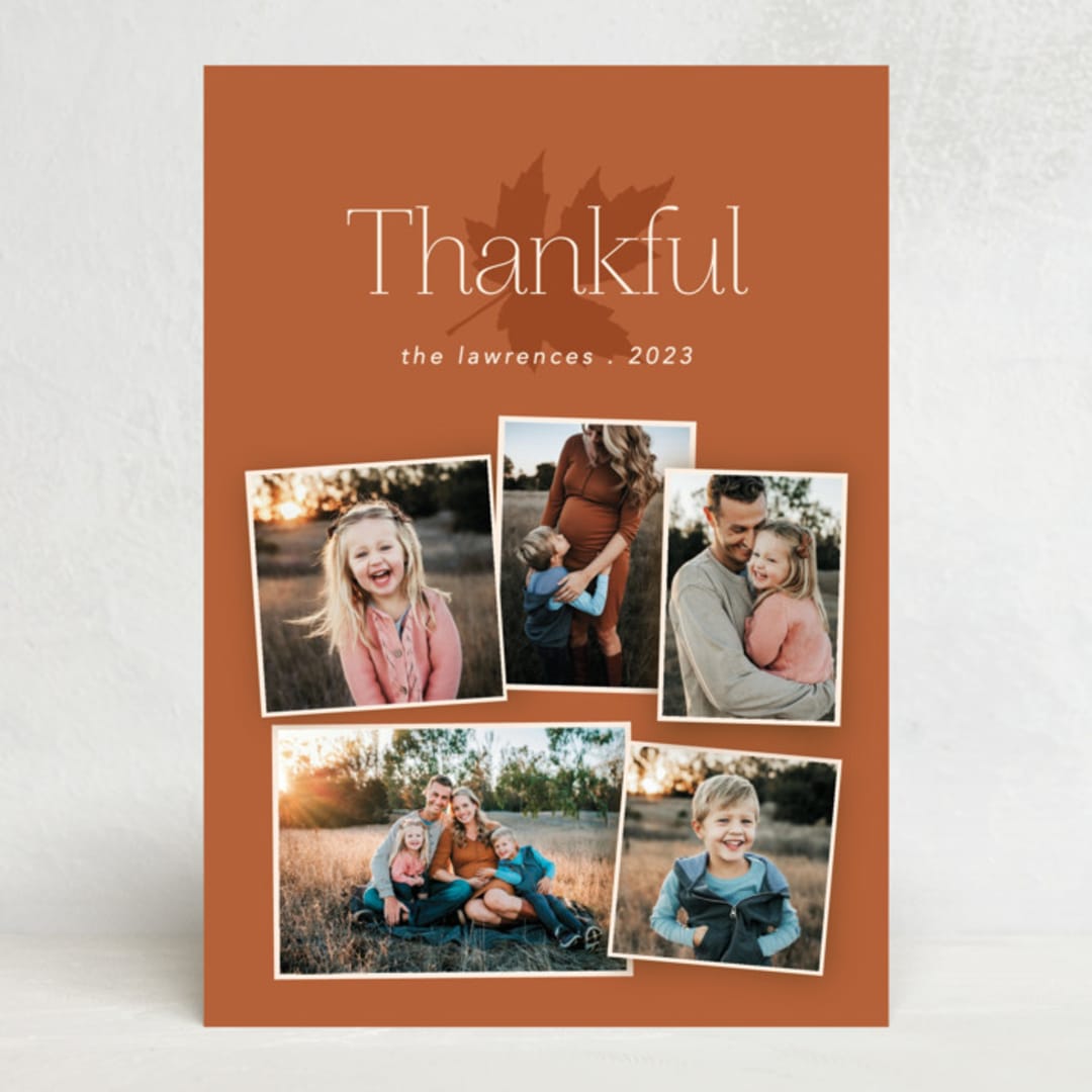 "Family Album" - Thanksgiving Cards in Chestnut by Morgan Kendall - Front