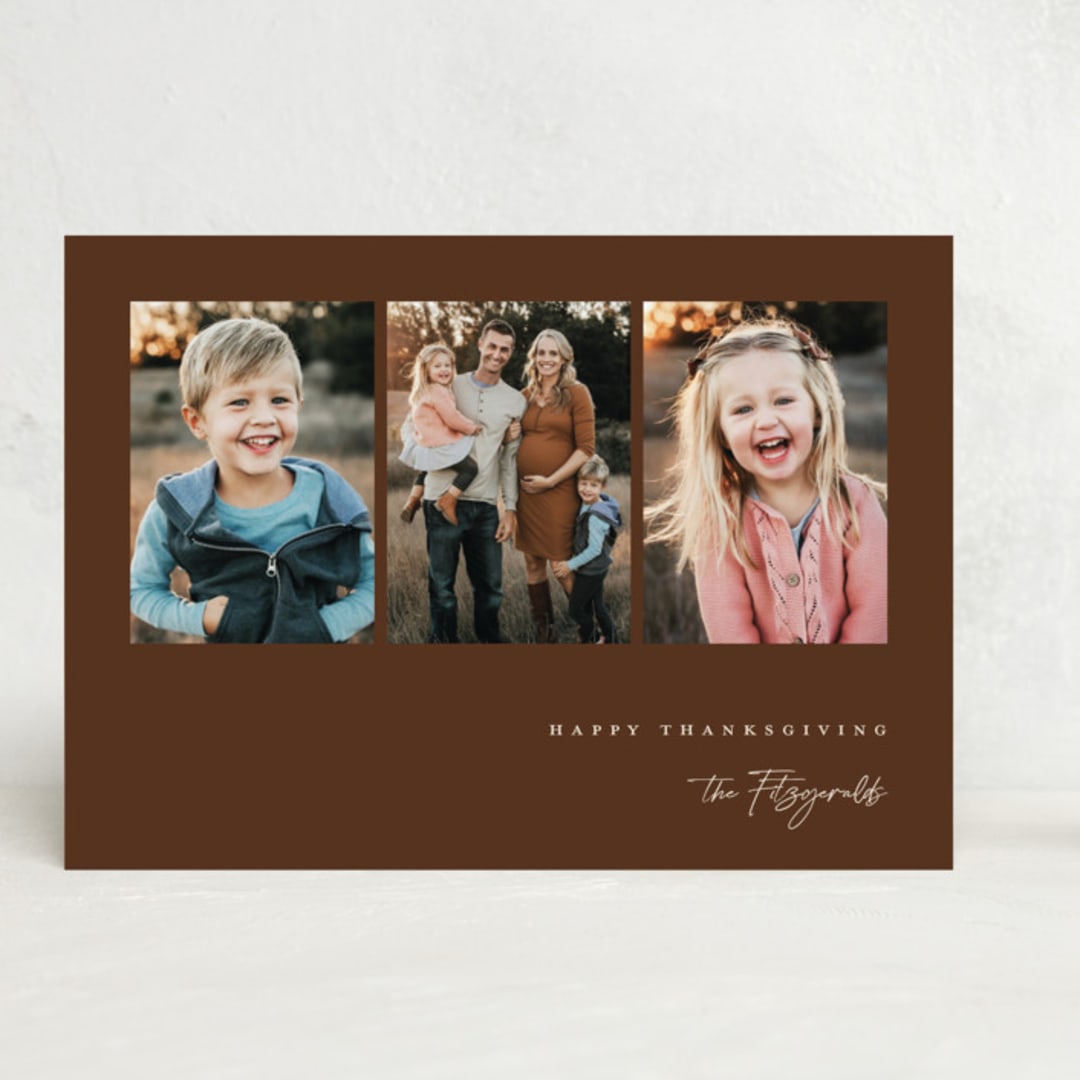 "Fall Vibes" - Thanksgiving Cards in Acorn by Heather Schertzer - Front