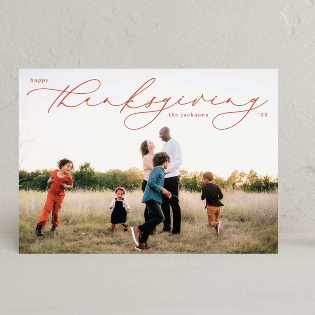 "scripted thanksgiving" - Thanksgiving Cards in Maple Leaf by Liz Conley - Front