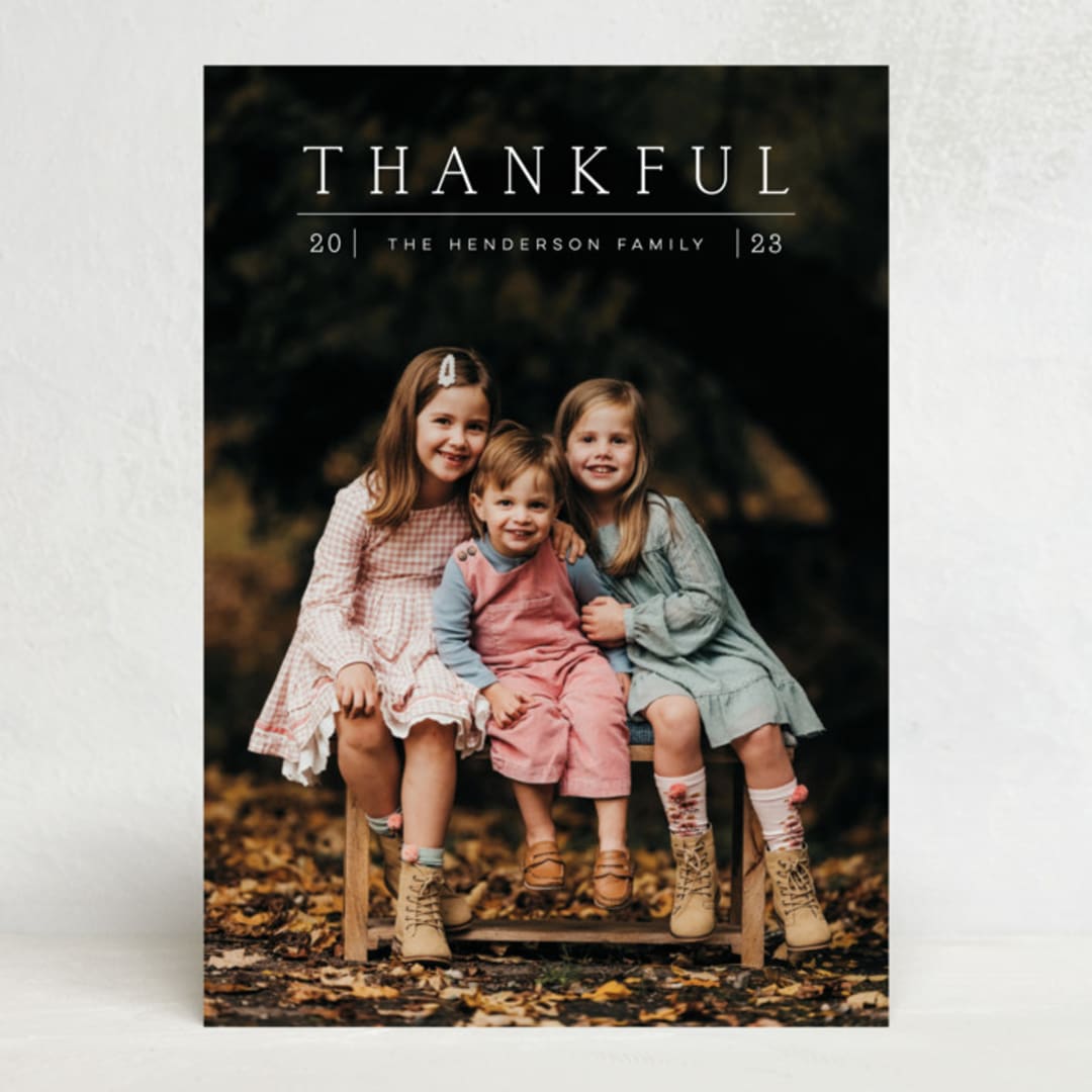 "simply thankful" - Thanksgiving Cards in Whipped Cream by Ashley DeMeyere - Front