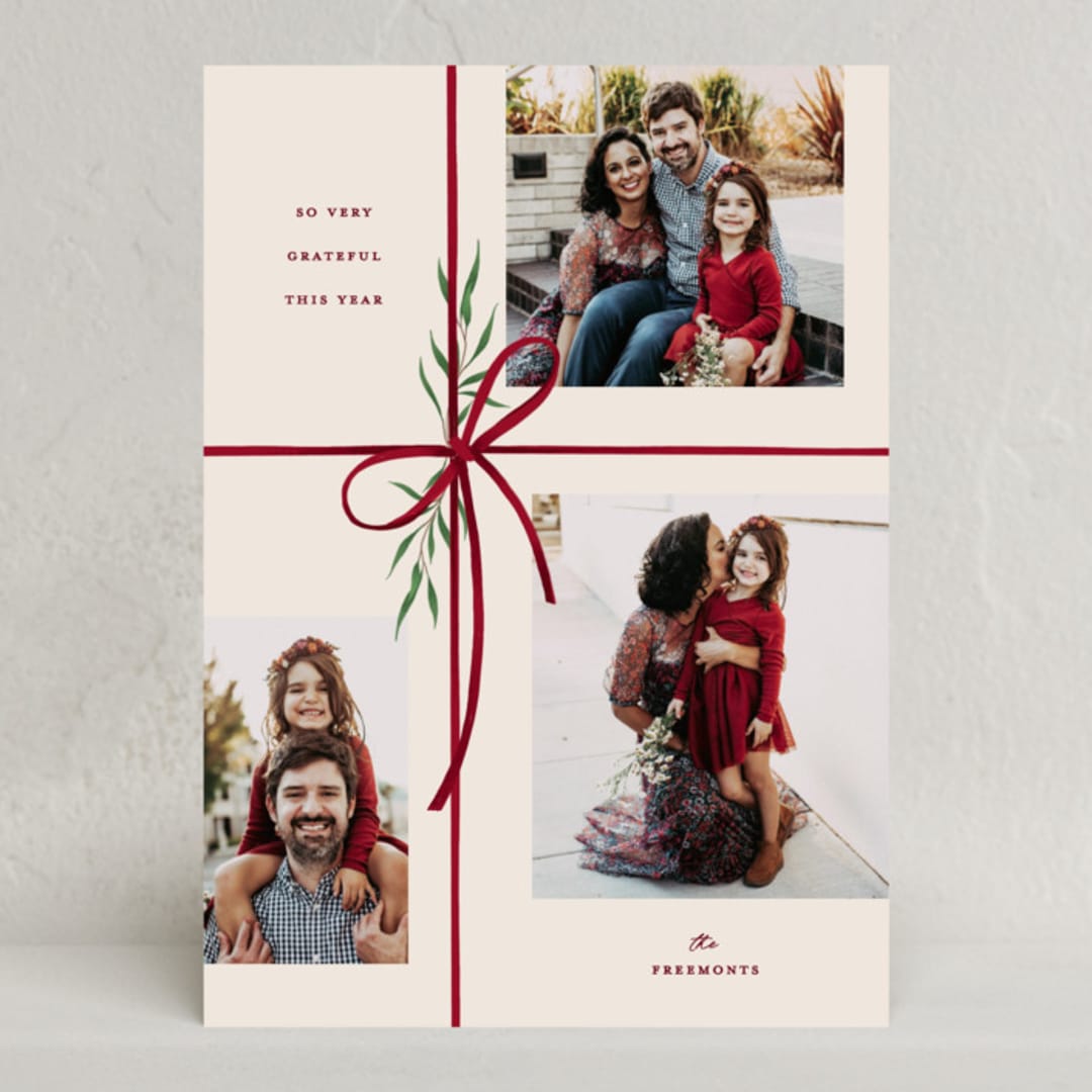 "Holiday gifts" - Thanksgiving Cards in Burgundy by Susan Zinader - Front