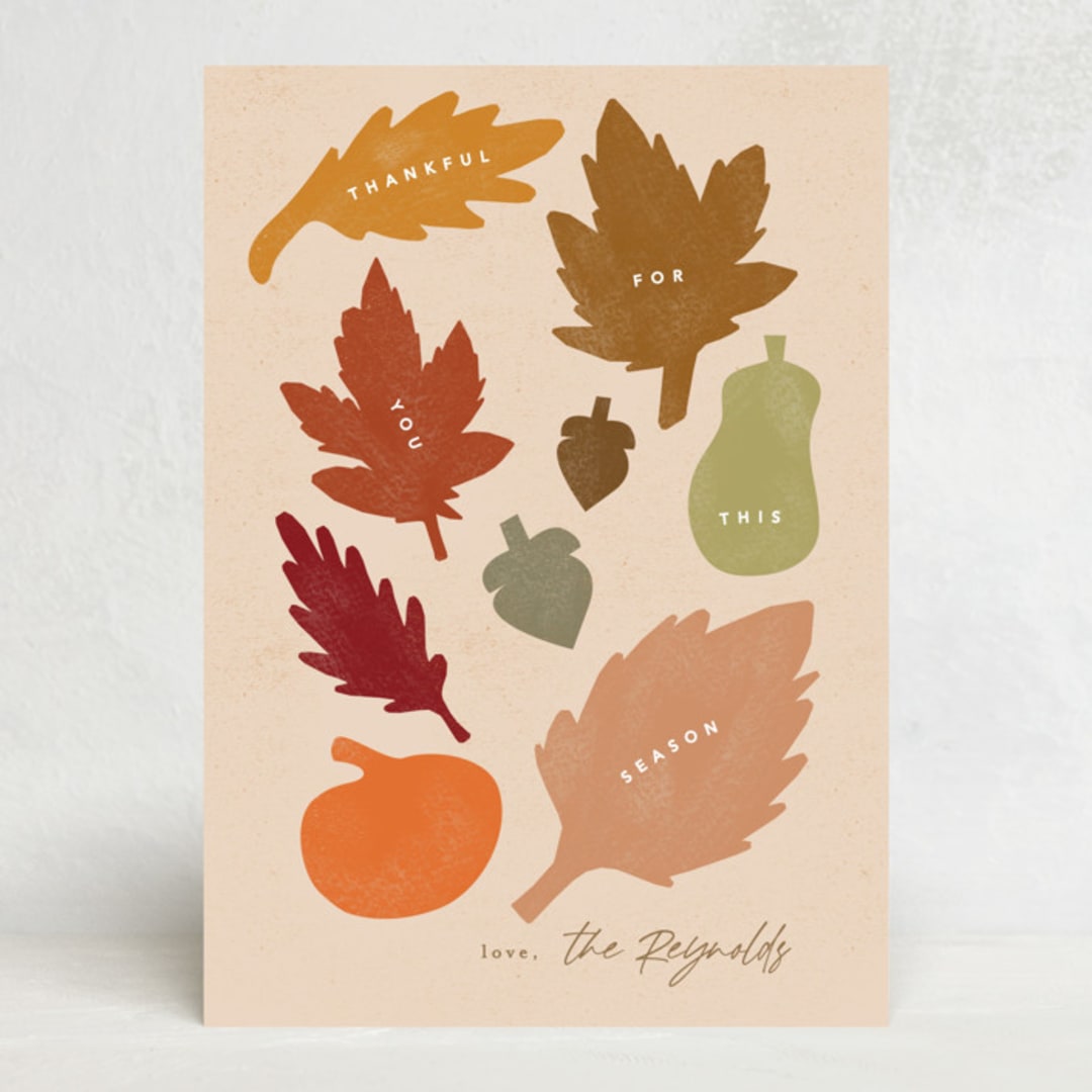 "Fall shapes" - Thanksgiving Cards in Fall Leaf by Creo Study - Front
