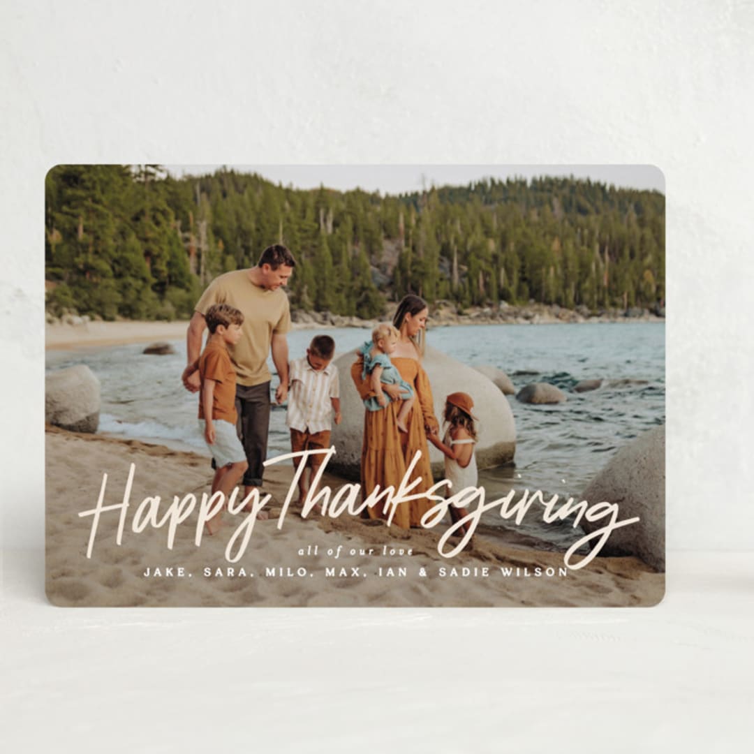 "Felt Marker" - Thanksgiving Cards in Chai Latte by Owl and Toad - Front