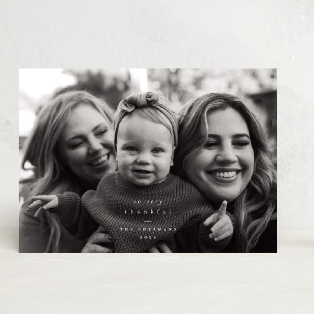 "Simple Thanks" - Thanksgiving Cards in Cotton by Heather Cairl - Front