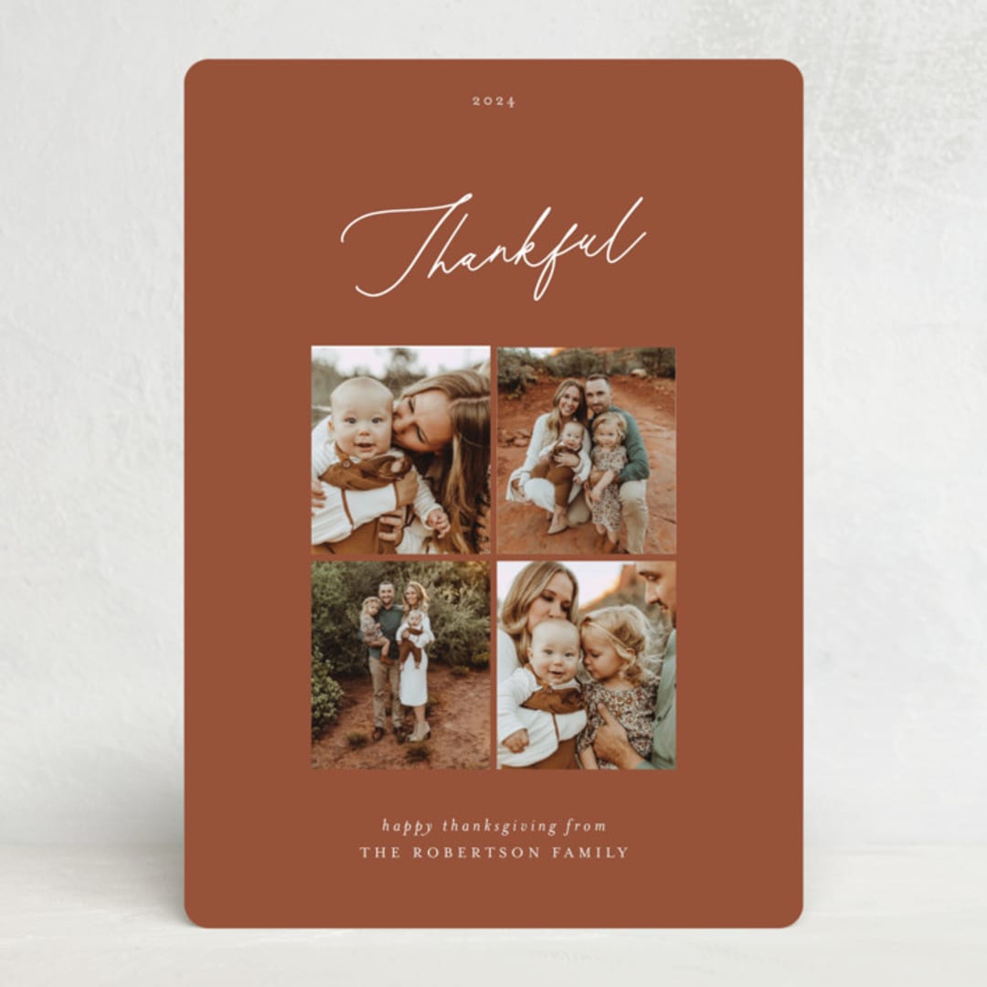 "Everest" - Thanksgiving Cards in Sugared Almond by Blustery August - Front