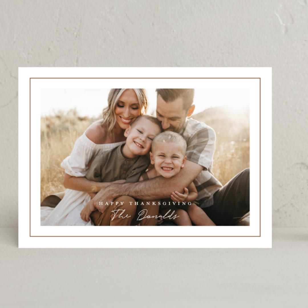 "Simple Lines" - Thanksgiving Cards in Toffee by Rebecca Durflinger - Front