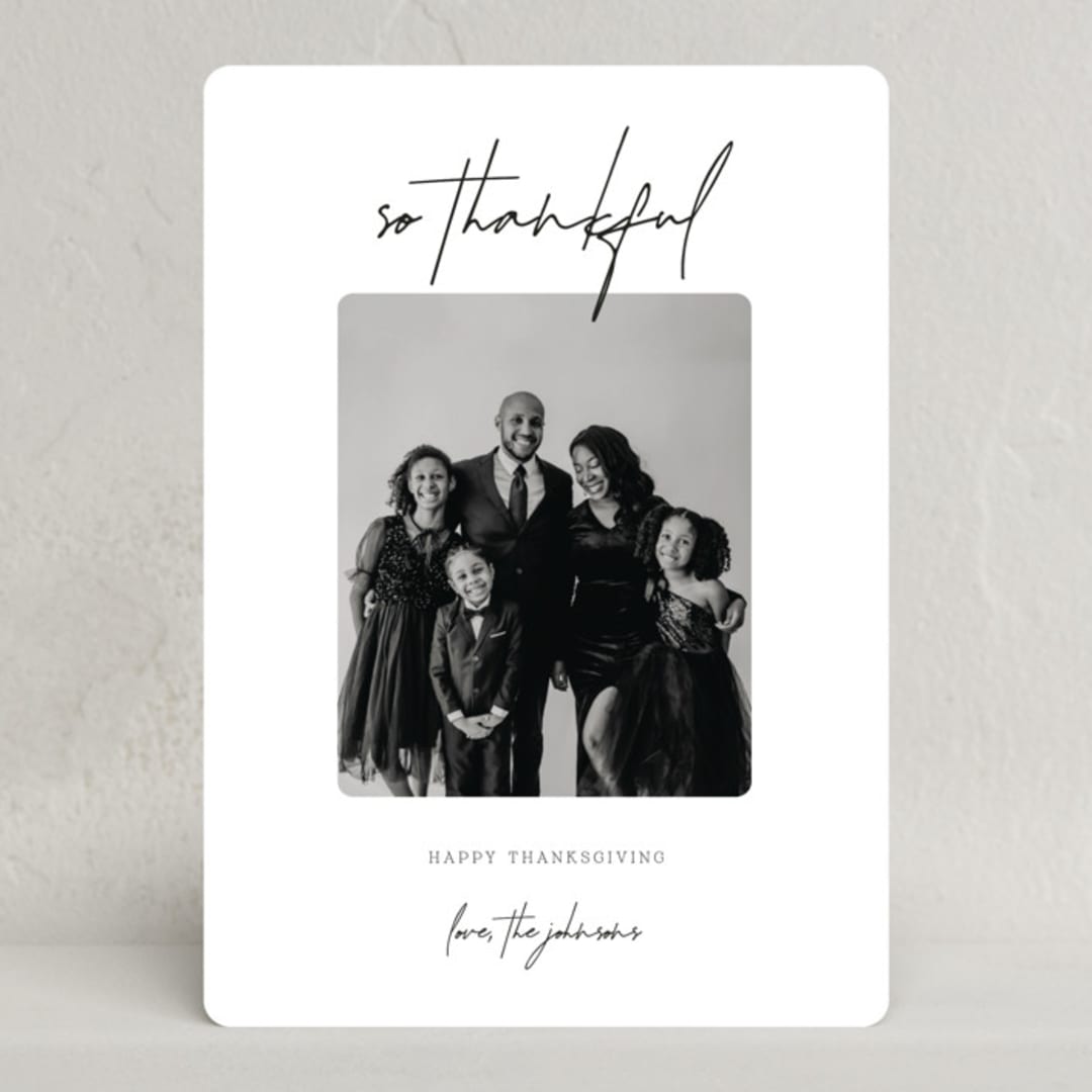 "Thankful ink" - Thanksgiving Cards in Noir by Brynne Foster - Front