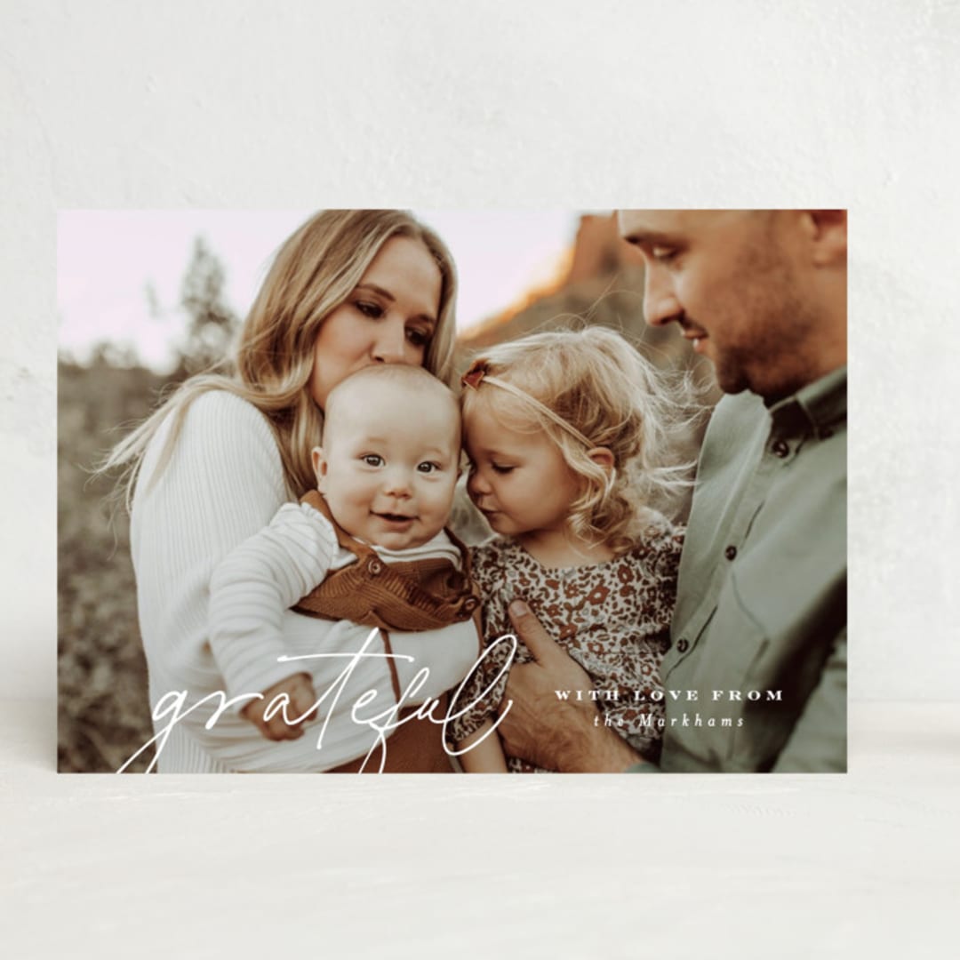 "Thanksgiving Gratitude" - Thanksgiving Cards in Pearl by Sara Hicks Malone - Front