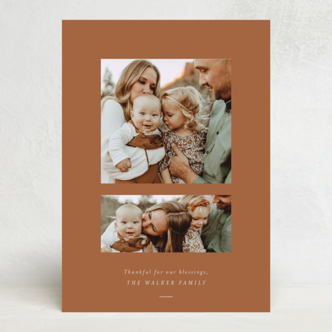 "Thankful for our blessings" - Thanksgiving Cards in Cinnamon by Blustery August - Front