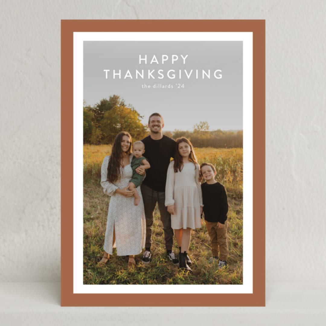 "Bold Frame" - Thanksgiving Cards in Teracotta by Stacey Meacham - Front