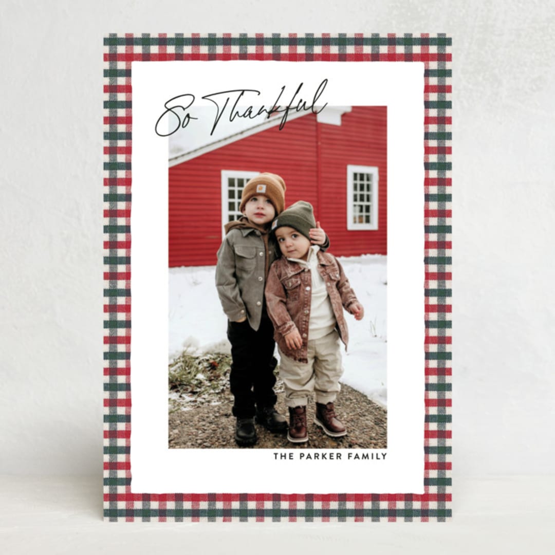 "Tattersall" - Thanksgiving Cards in Chestnut by Ekko Studio - Front