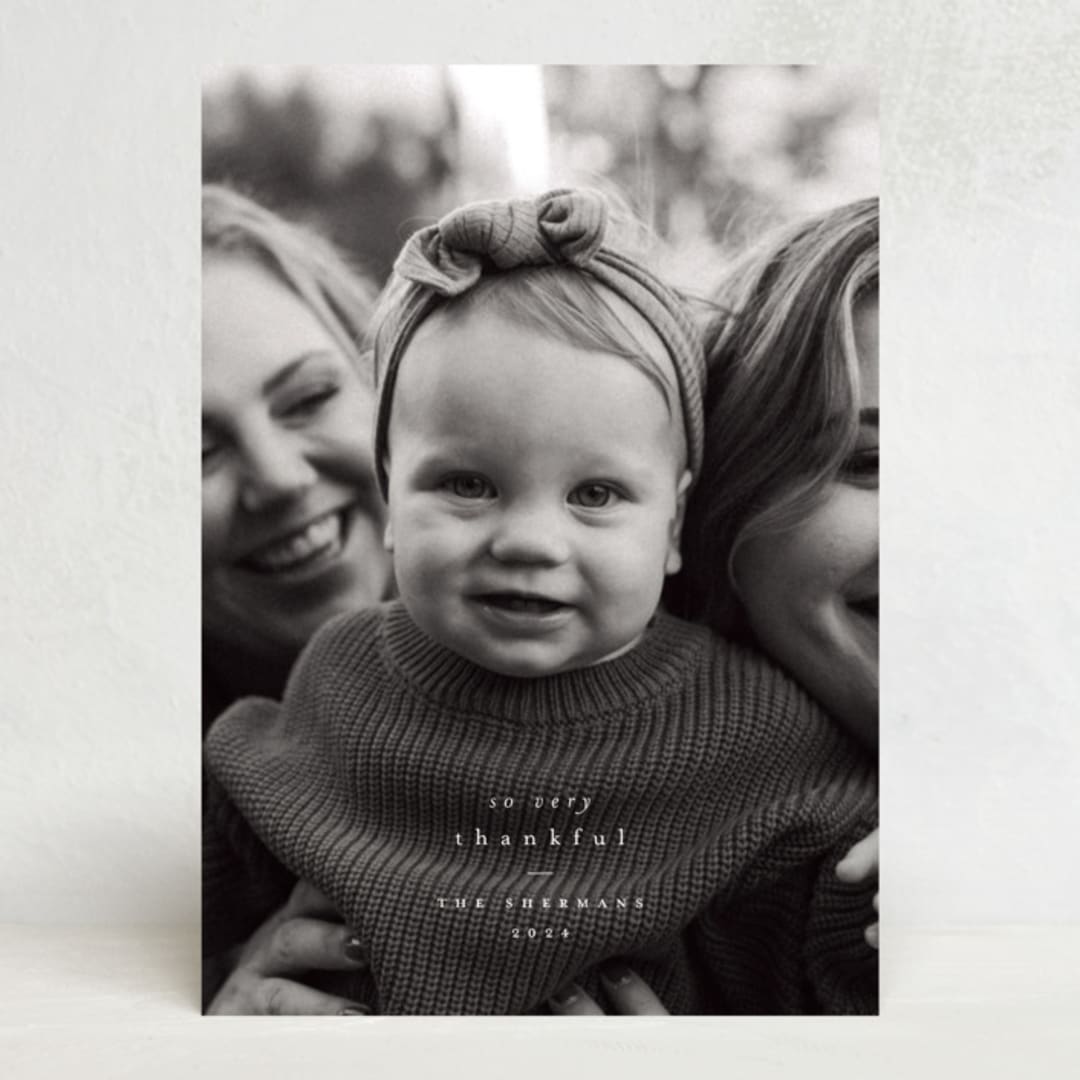 "Simple Thanks" - Thanksgiving Cards in Cotton by Heather Cairl - Front
