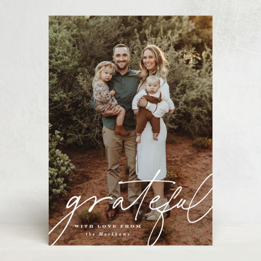 "Thanksgiving Gratitude" - Thanksgiving Cards in Pearl by Sara Hicks Malone - Front
