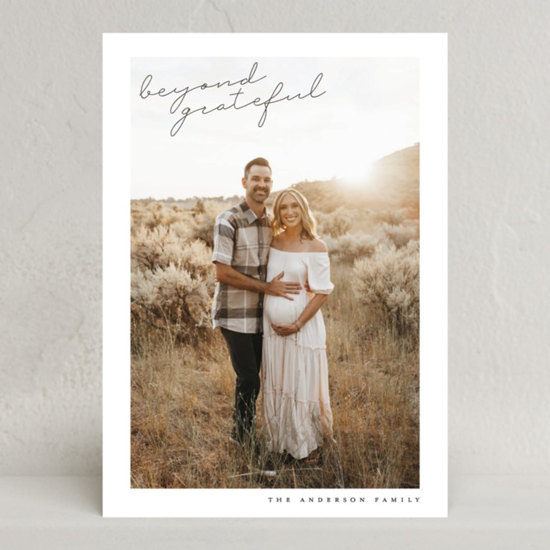 "Beyond Grateful" - Thanksgiving Cards in Sand by Maja Cunningham - Front