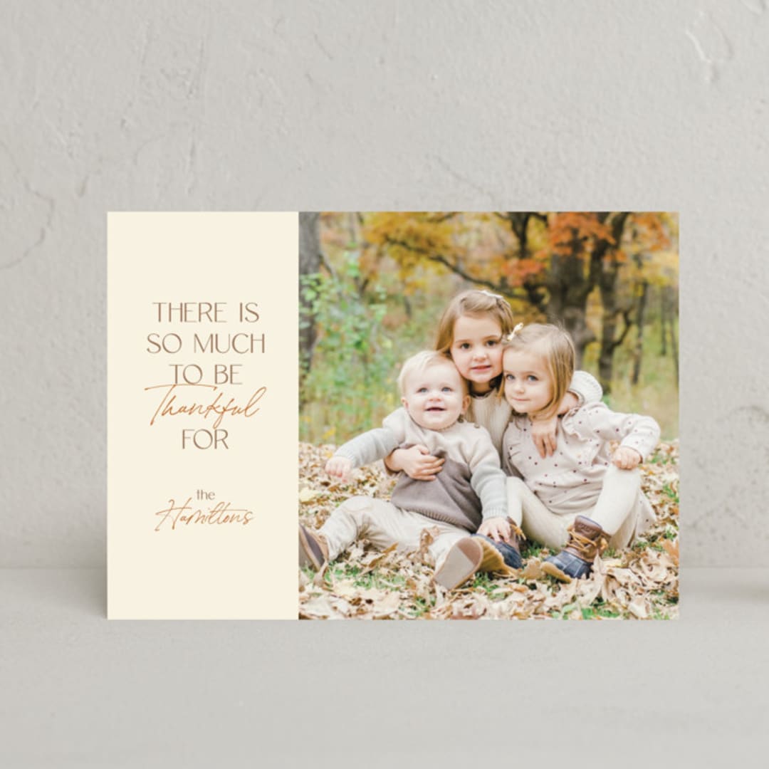 "Acorn" - Thanksgiving Cards in Cream by Ashlee Townsend - Front