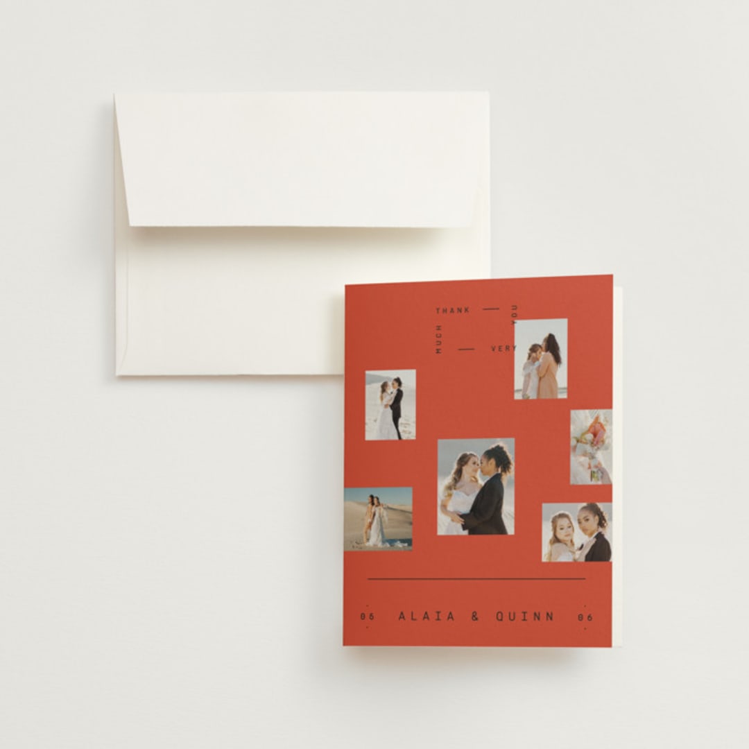 "Alaia" - Wedding Thank You Cards in Verona Sunset by Blustery August - Front