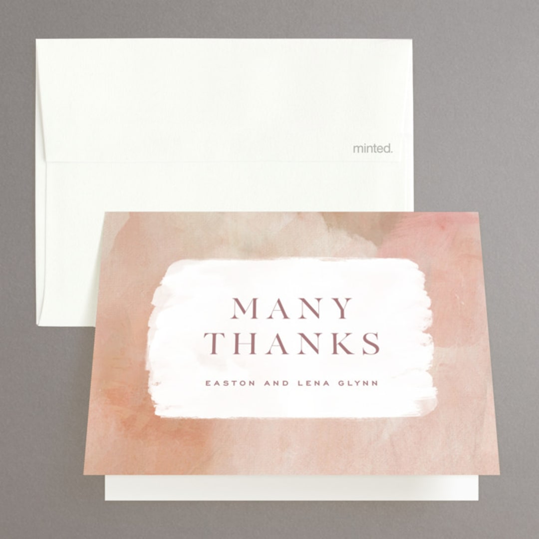 "Magic Hour" - Wedding Thank You Cards in Desert Rose by Hooray Creative - Front