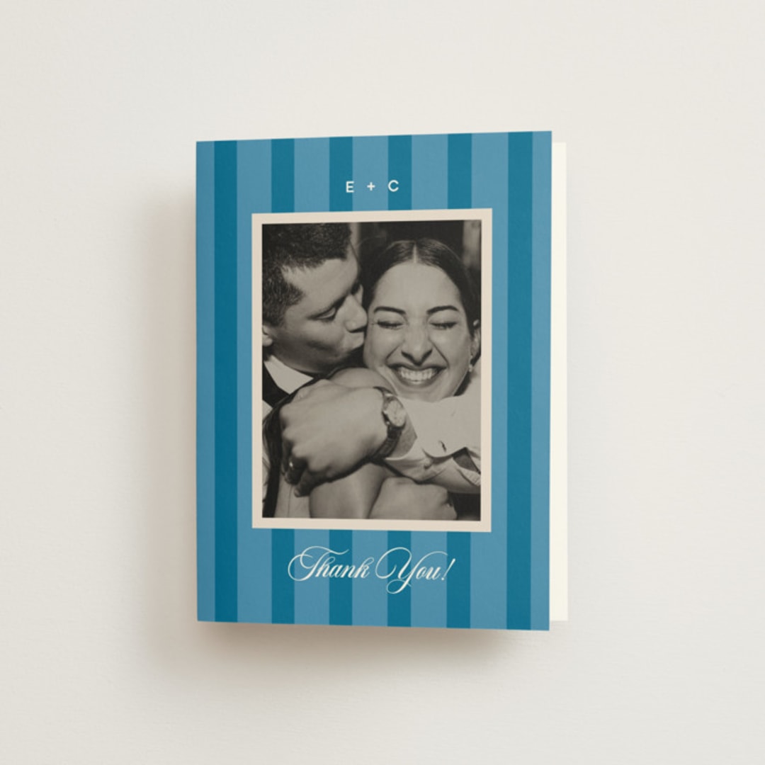 "The Emma" - Wedding Thank You Cards in Cerulean by Kristie Kern - Front