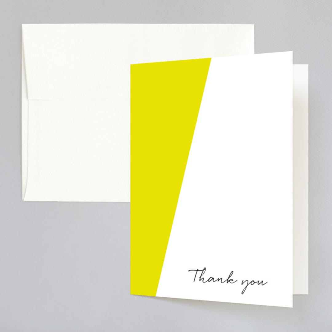 "Metropolitan Romance" - Wedding Thank You Cards in Daffodil by Makewells - Front