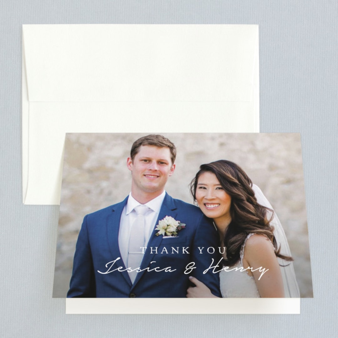 "Charleston" - Wedding Thank You Cards in Tuxedo by Susan Brown - Front