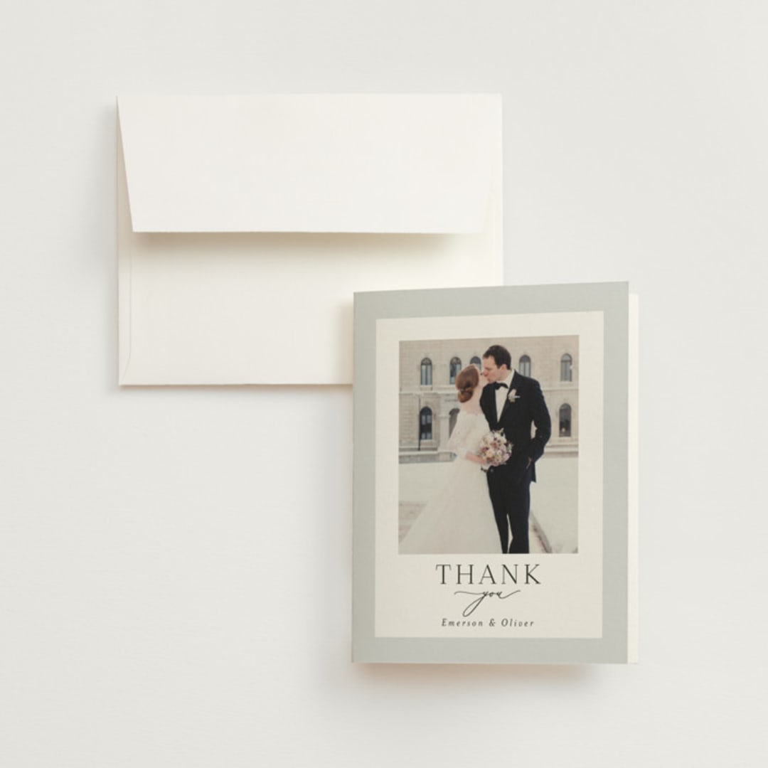 "Water's Edge" - Wedding Thank You Cards in Cloud by Nicoletta Savod - Front