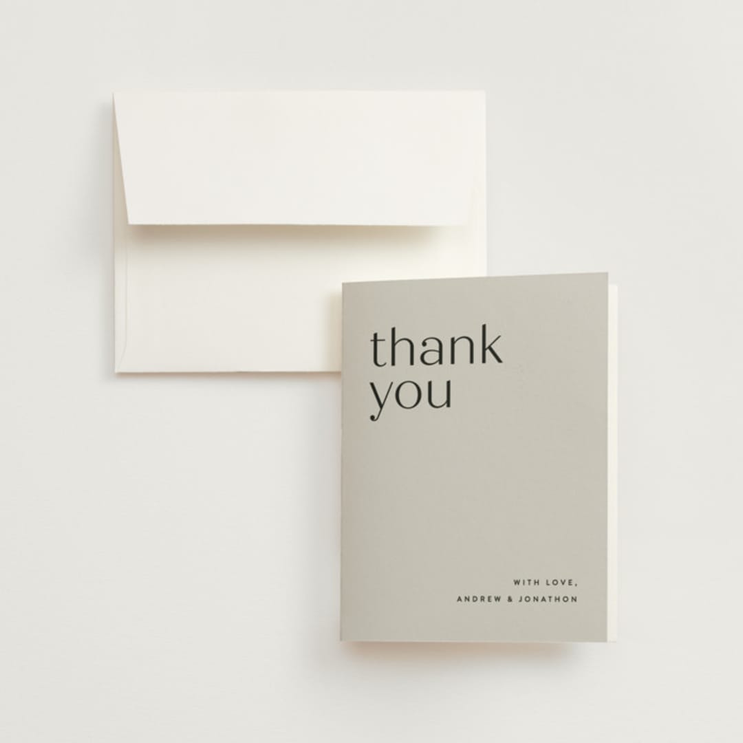 "Align" - Wedding Thank You Cards in Linen by JoAnn Jinks - Front