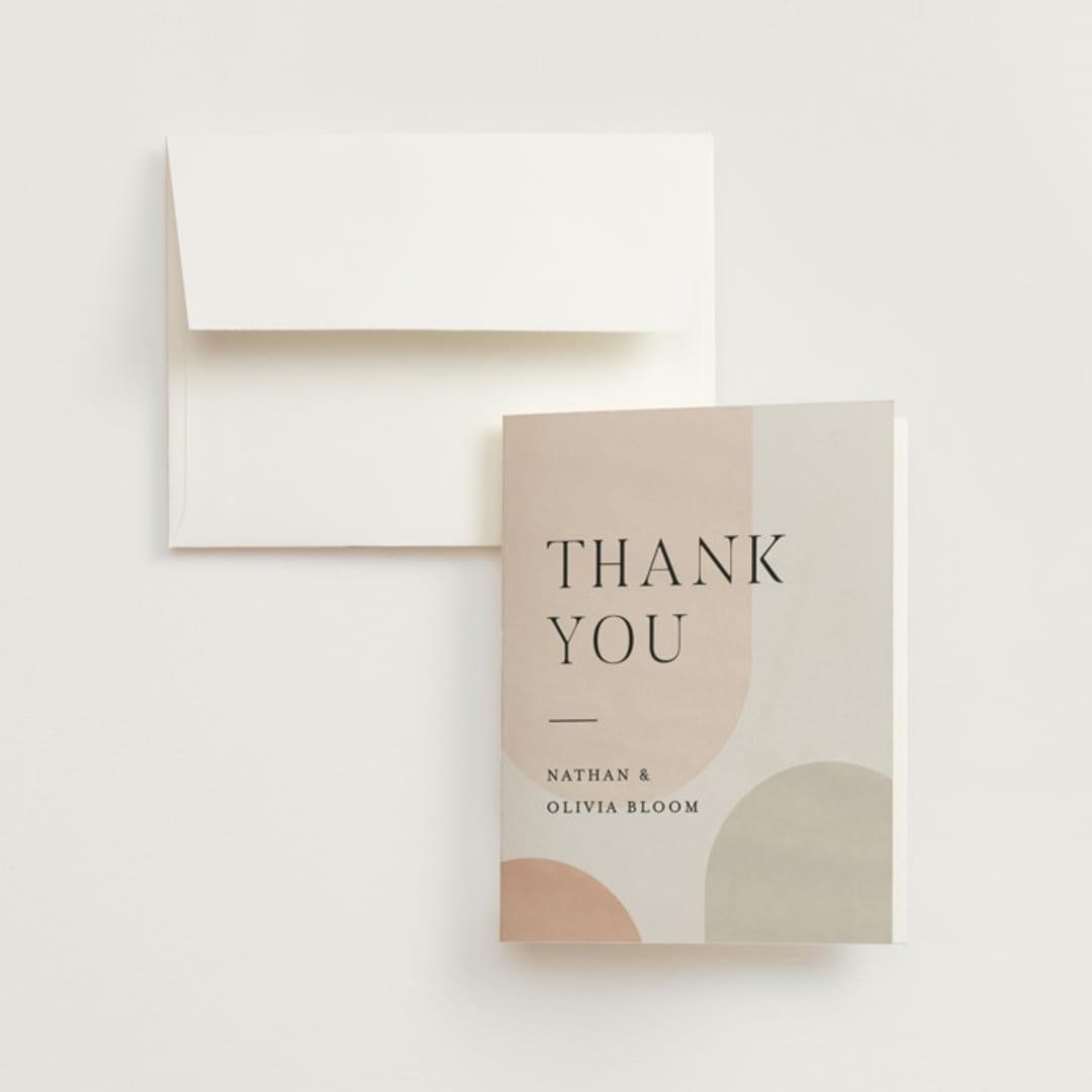 "Curves" - Wedding Thank You Cards in Cafe by Pixel and Hank - Front