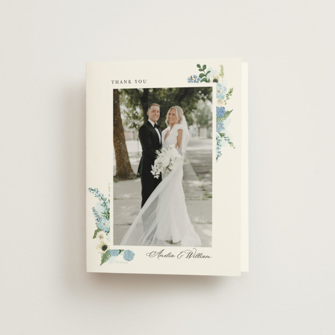 "Disney's Cinderella Fairytale" - Wedding Thank You Cards in Bluebell by Susan Moyal - Front
