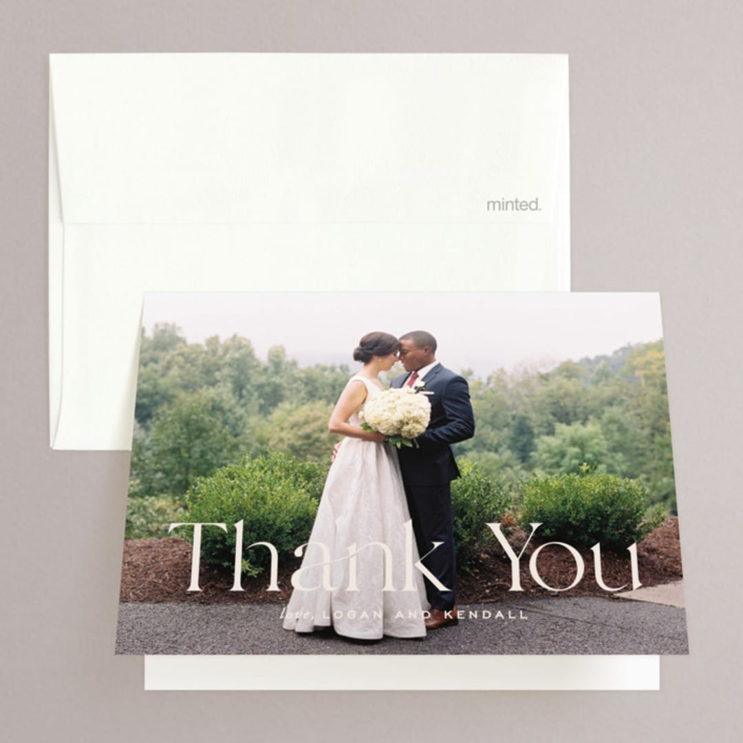 "Ivy" - Wedding Thank You Cards in Ecru by Carly Reed Walker - Front