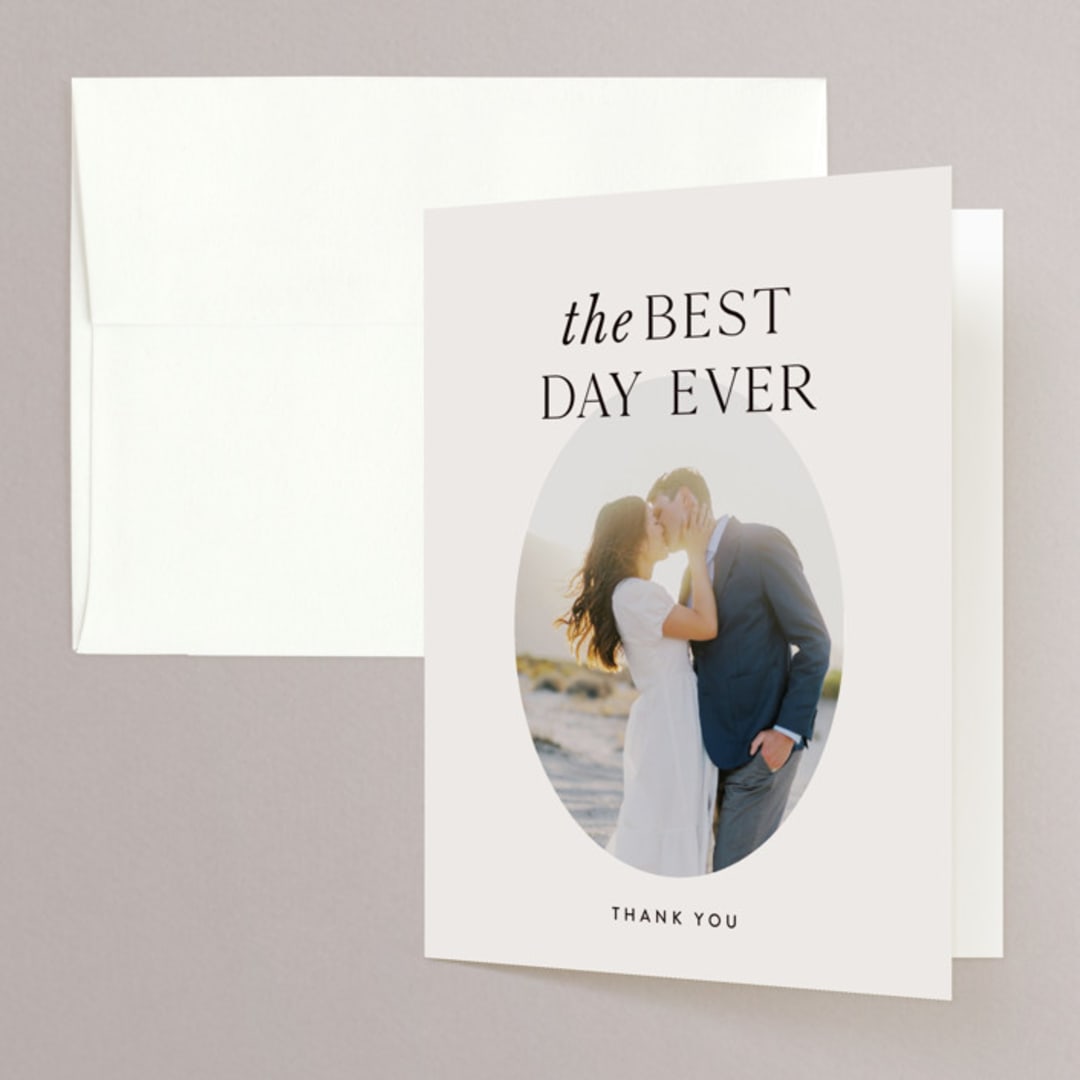 "Apropos" - Wedding Thank You Cards in Au Lait by Design Lotus - Front
