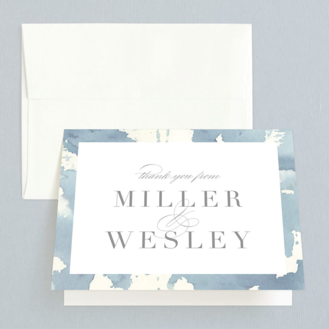 "Reverie" - Wedding Thank You Cards in Periwinkle by Sara Hicks Malone - Front