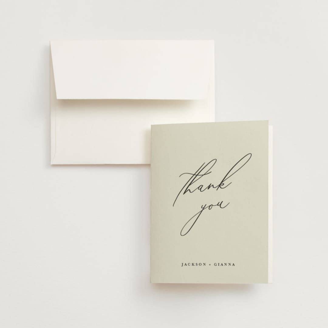 "Love and Faith" - Wedding Thank You Cards in Vanilla by Louise Kay - Front