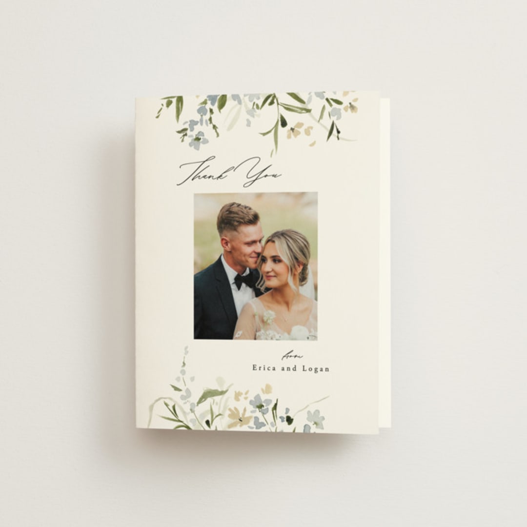 "Fleur" - Wedding Thank You Cards in Lily by Everett Paper Goods - Front