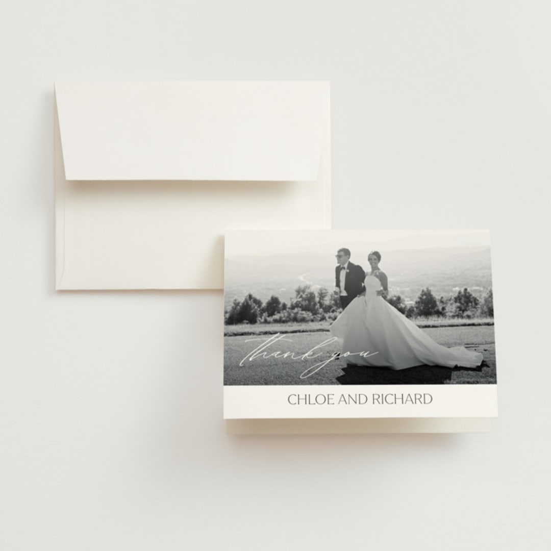 "Boutique" - Wedding Thank You Cards in Noir by Eric Clegg - Front