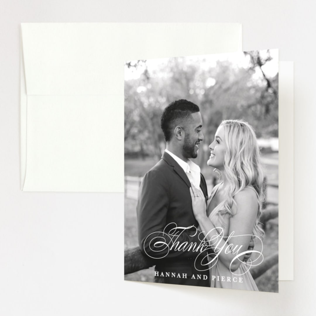 "Traditional" - Wedding Thank You Cards in Navy by lena barakat - Front