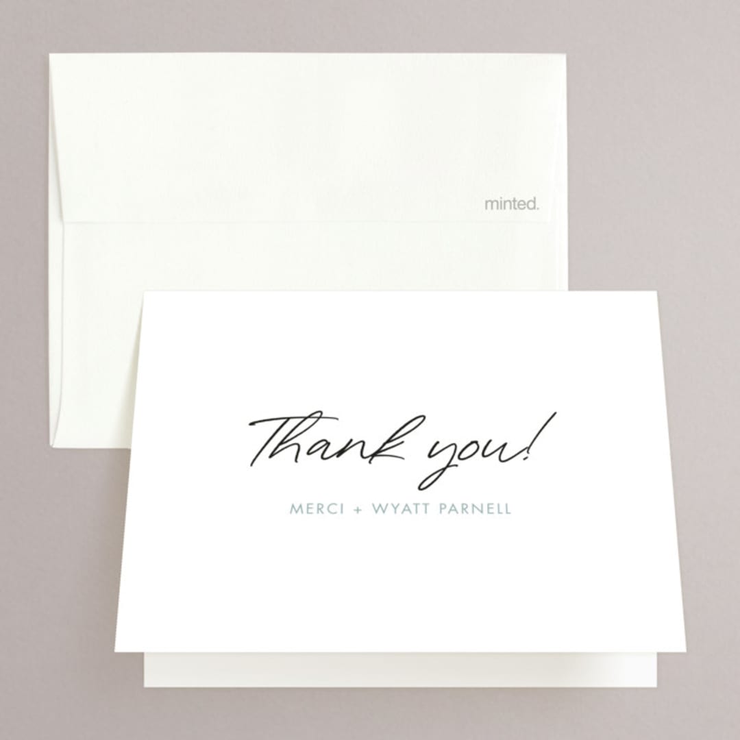 "Postale" - Wedding Thank You Cards in Ebony by Ann Gardner - Front