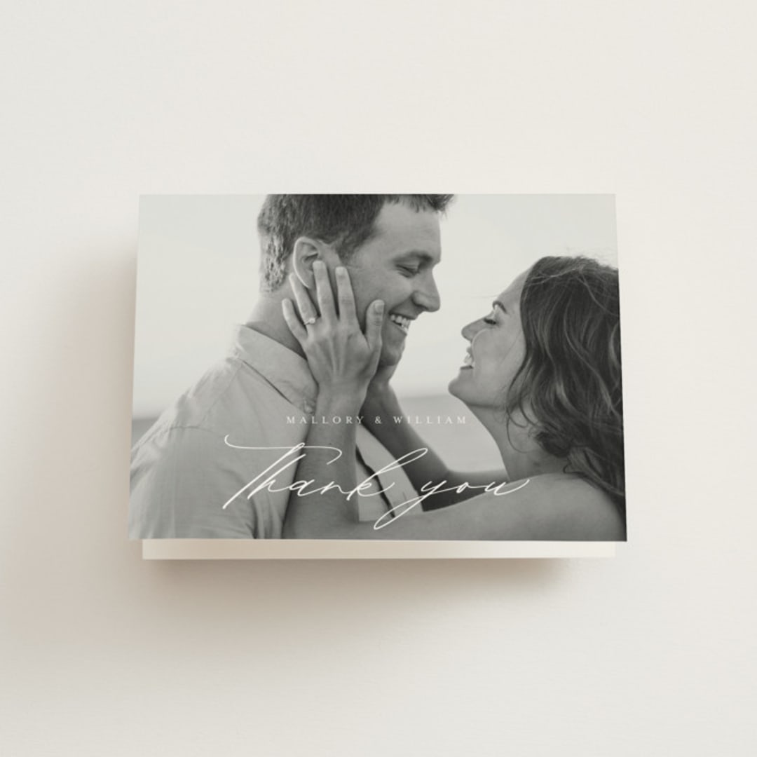 "Cielo" - Wedding Thank You Cards in Ecru by Anna Elder - Front