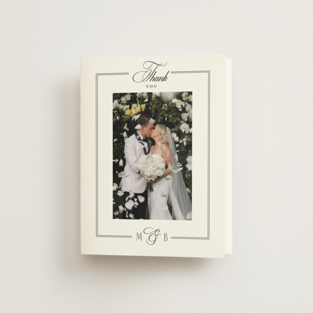 "Black Tie Elegance" - Wedding Thank You Cards in Tuxedo by Nicoletta Savod - Front