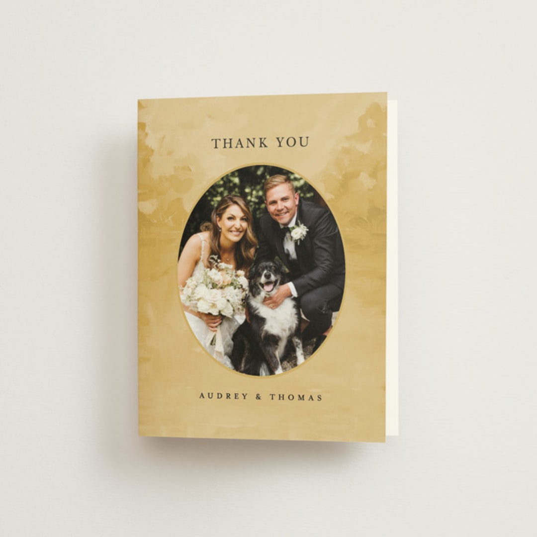 "Silhouette" - Wedding Thank You Cards in Sunrise by Lindsay Megahed - Front