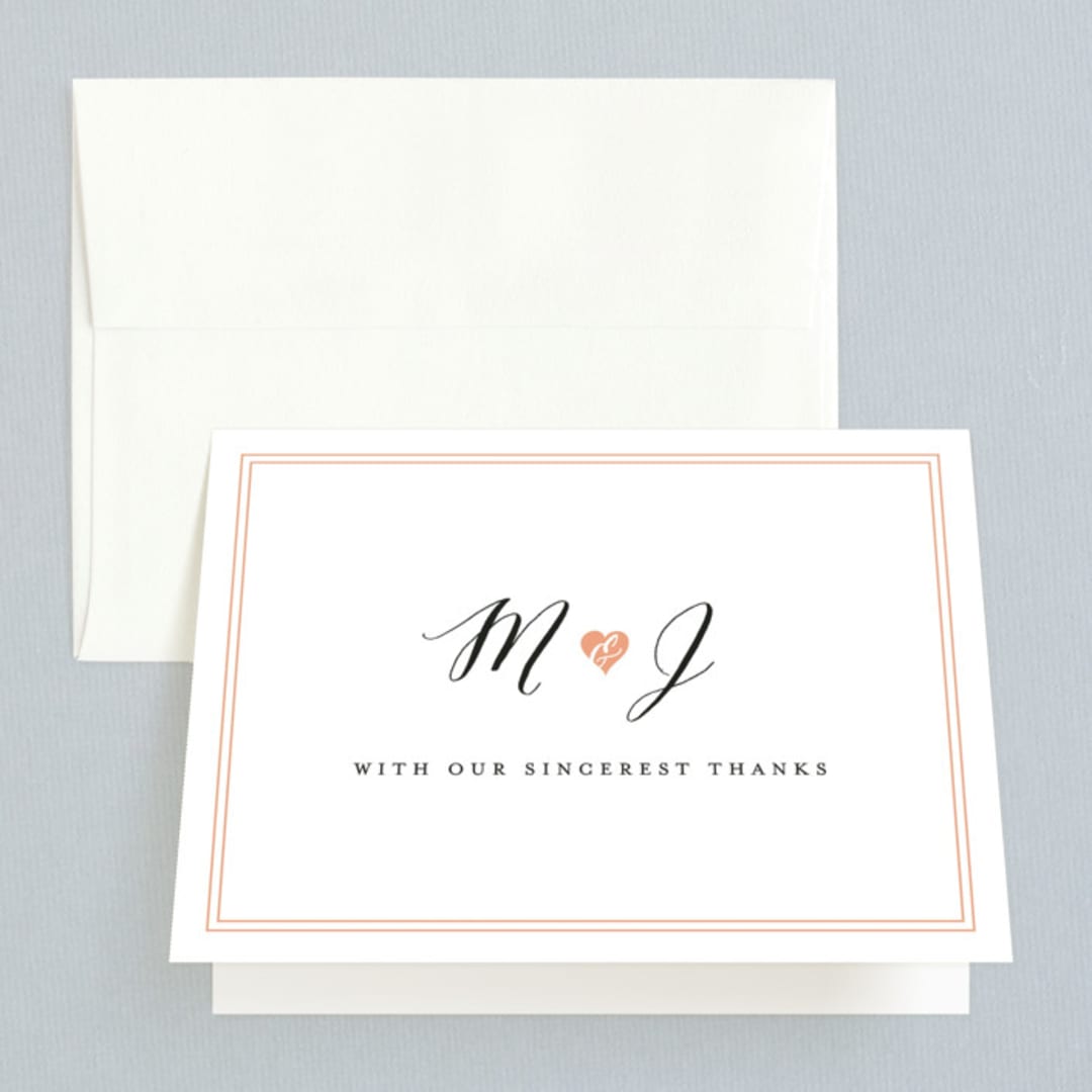 "Heartbeat" - Wedding Thank You Cards in Petal by Sarah Curry - Front